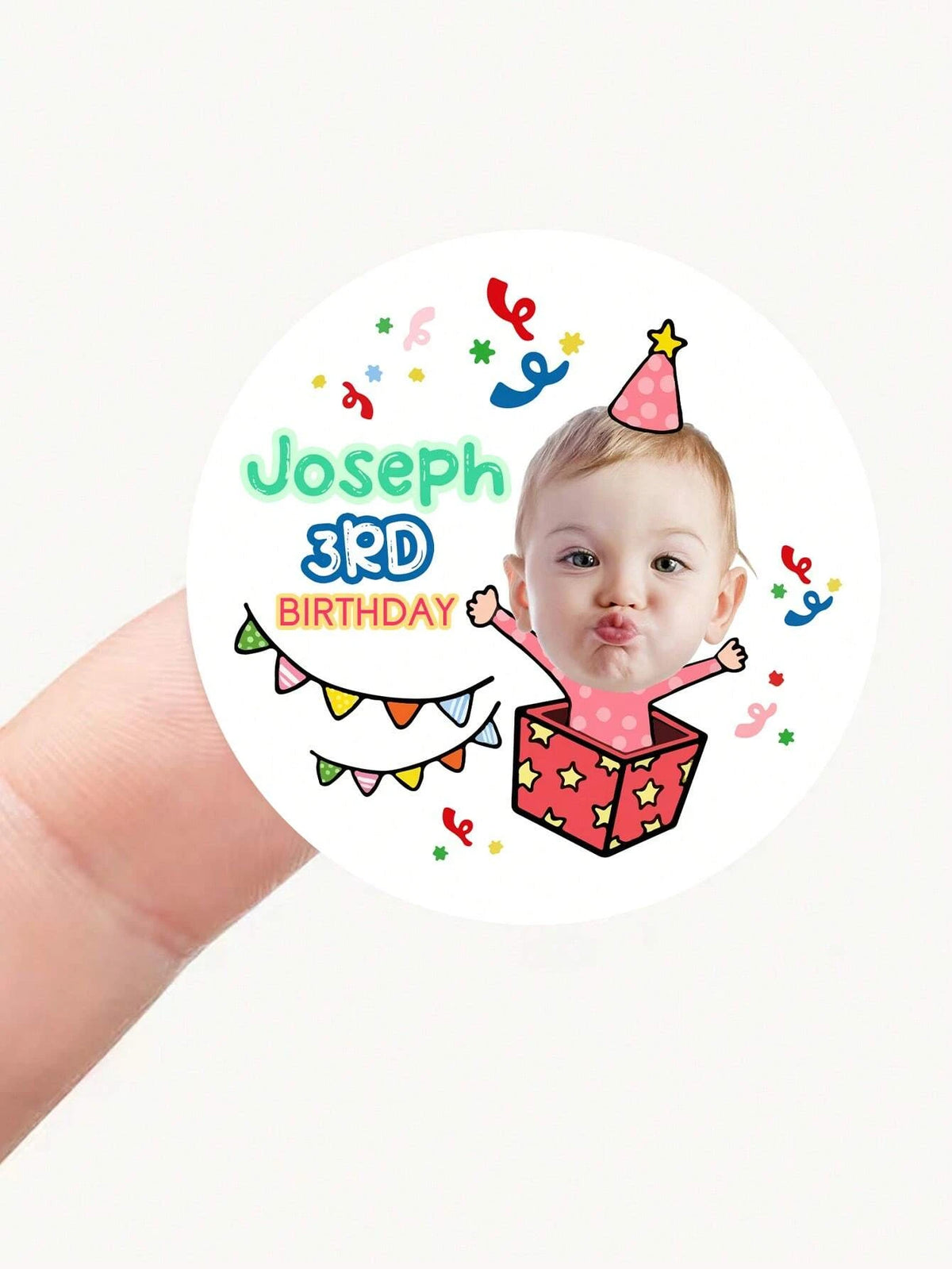 4CM Custom Birthday Stickers • Personalized Labels Waterproof & Adhesive 54/108/540Pcs Unique Gifts for Kids, Friends, School
