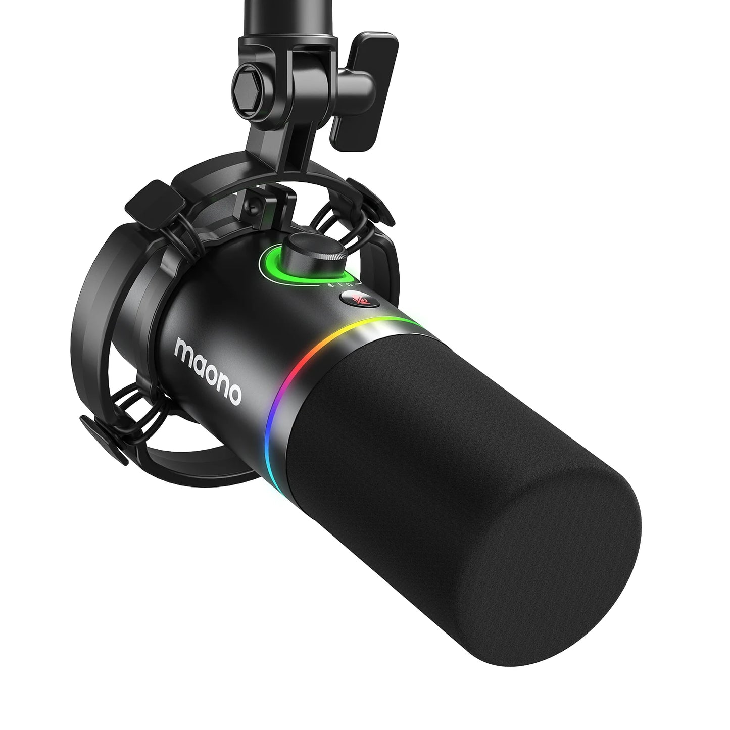 maono PD200X XLR\USB Dynamic Microphone for Gaming Recording Streaming Youtube Metal Mic with Software Tap-to-Mute Gain Knob