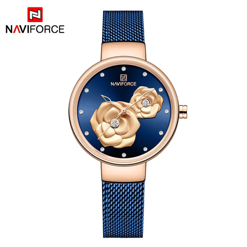NAVIFORCE Luxury Women Watch Waterproof Dress Wristwatch Stainless Steel Bracelet Strap Elegant Lady Fashion Casual Female Gift