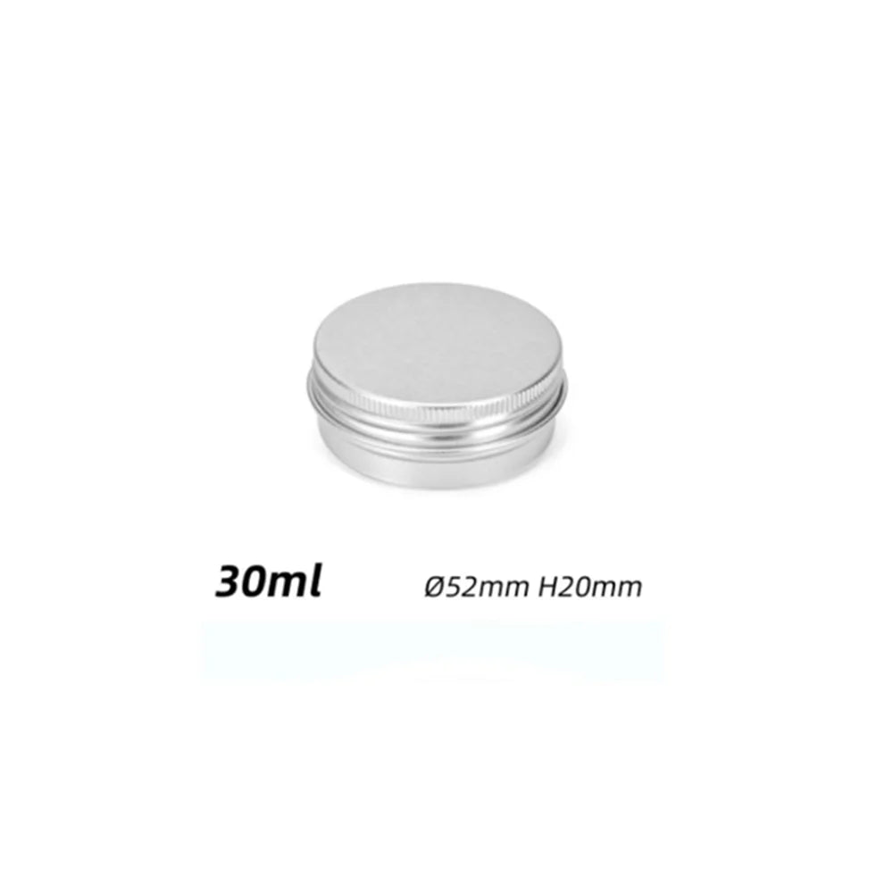 5ml-250ml Cosmetic Aluminum Cans Aluminum Boxes Silver Aluminum Tins Cans Screw Top Round Candle Spice Tins Cans Lid Containers