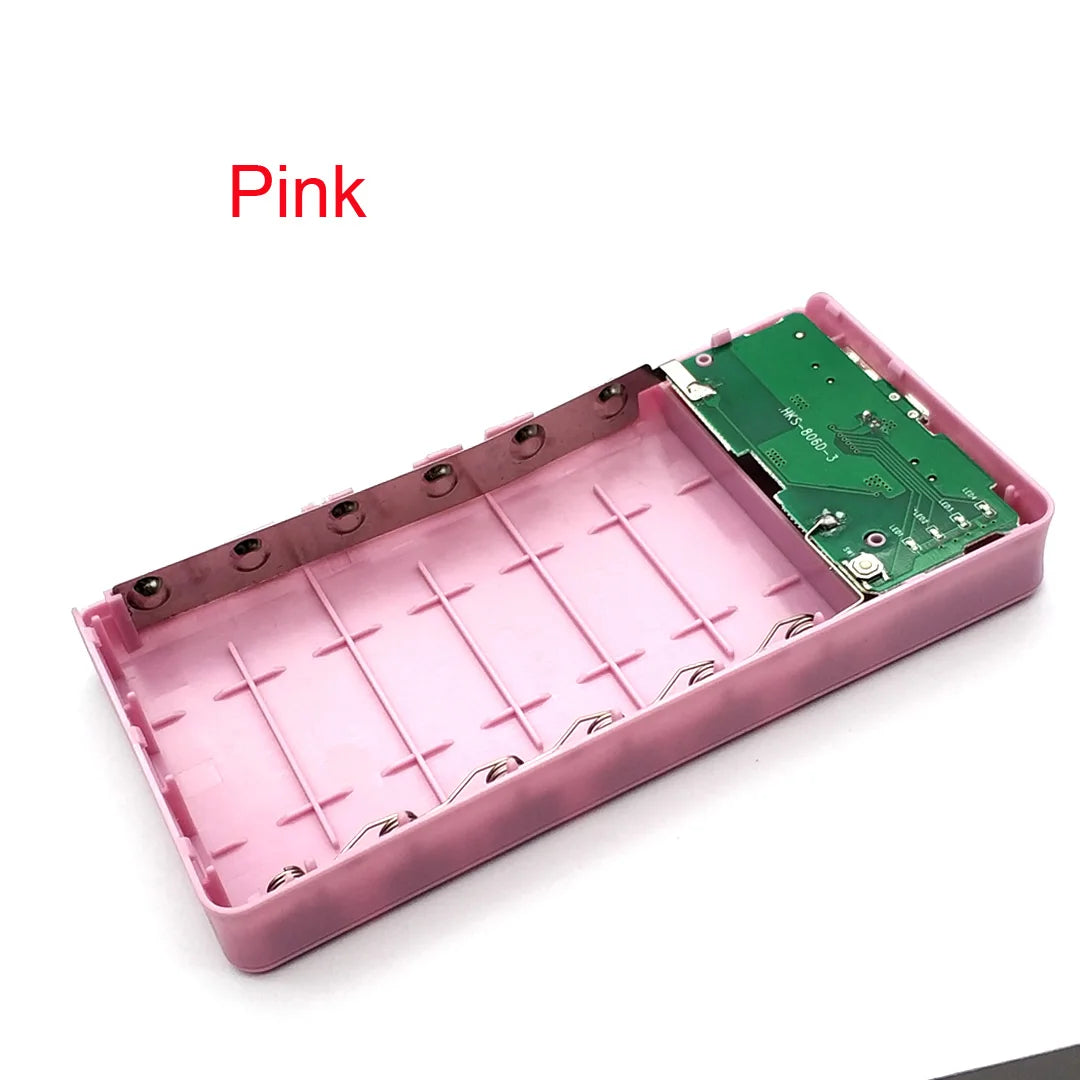 6x18650 Battery Power Bank Box DIY Power Bank Case Dual USB 18650 Battery Charger Box For Phone