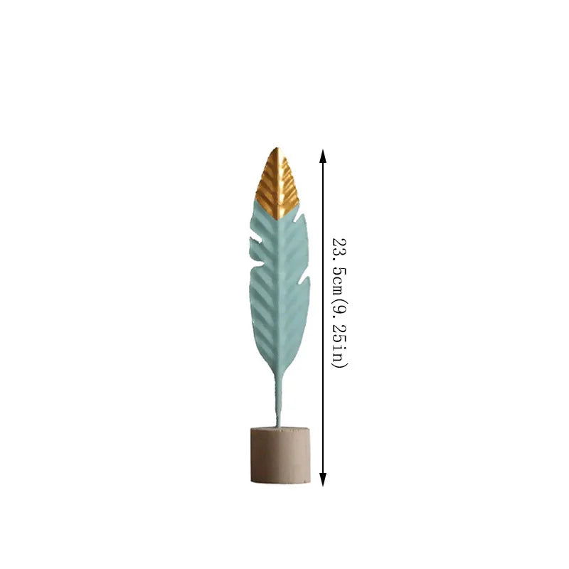 Modern Feather Wooden Decorations Simple Miniature Figurines for Living Room Table Office Home Decoration Accessories