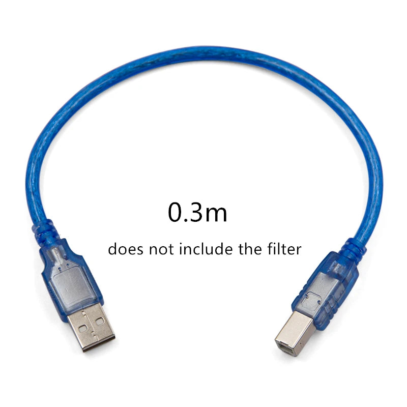 Gorąca Wyprzedaż Kabel do Drukarki USB 2.0 Typ A Męski na Typ B Męski Podwójnie Ekranowany Wysoka Prędkość Przezroczysty Niebieski o długościach 0.3m, 1.5m, 3m, 5m (około)