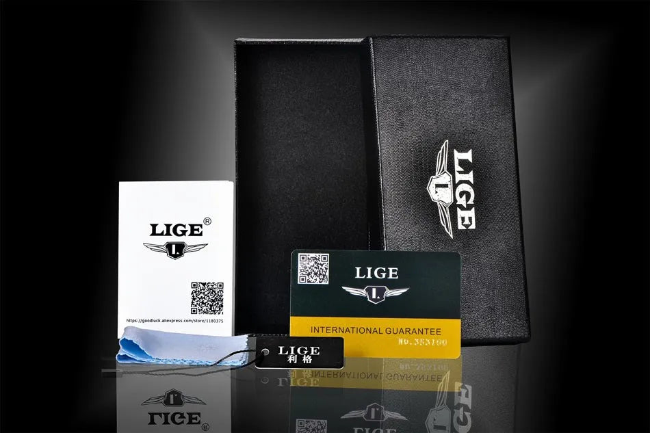 2025 LIGE Men Watch Fashion Quartz Watch Mens Top Brand Luxury All Steel Business Waterproof Sport Watch Relogio Masculino+BOX