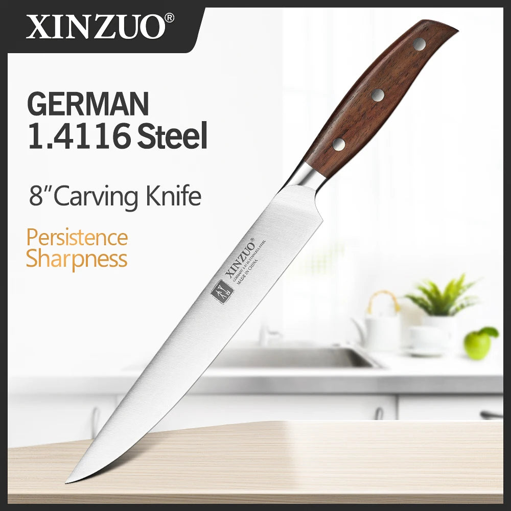 XINZUO 1-5PCS High Quality 3.5+5+8+8+8" Paring Utility Cleaver Chef Knife Germany 1.4116 Stainless Steel Kitchen Knife Sets