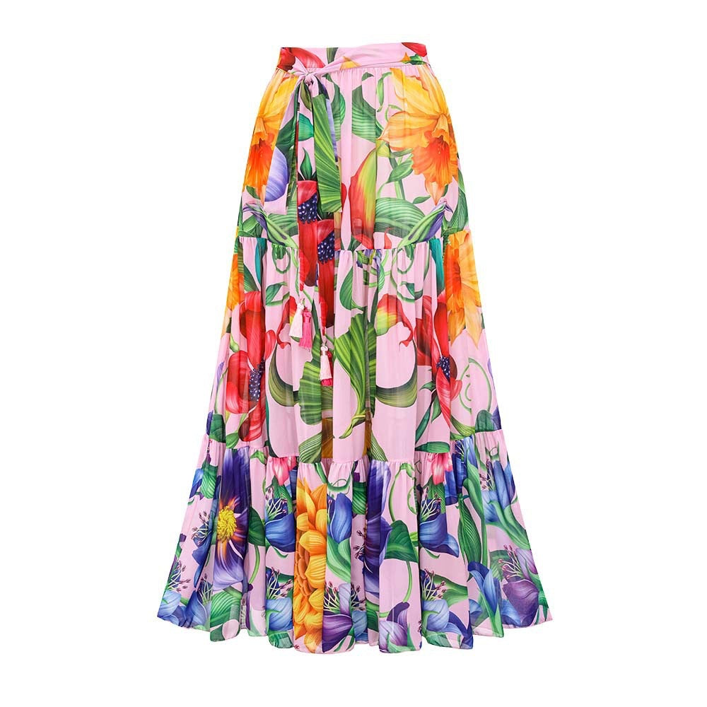 2024 Swimwear Cross-border Explosions Deep V-neck Lantern Long-sleeved Seaside Holiday Printed One-piece Swimsuit suit Women's 25153