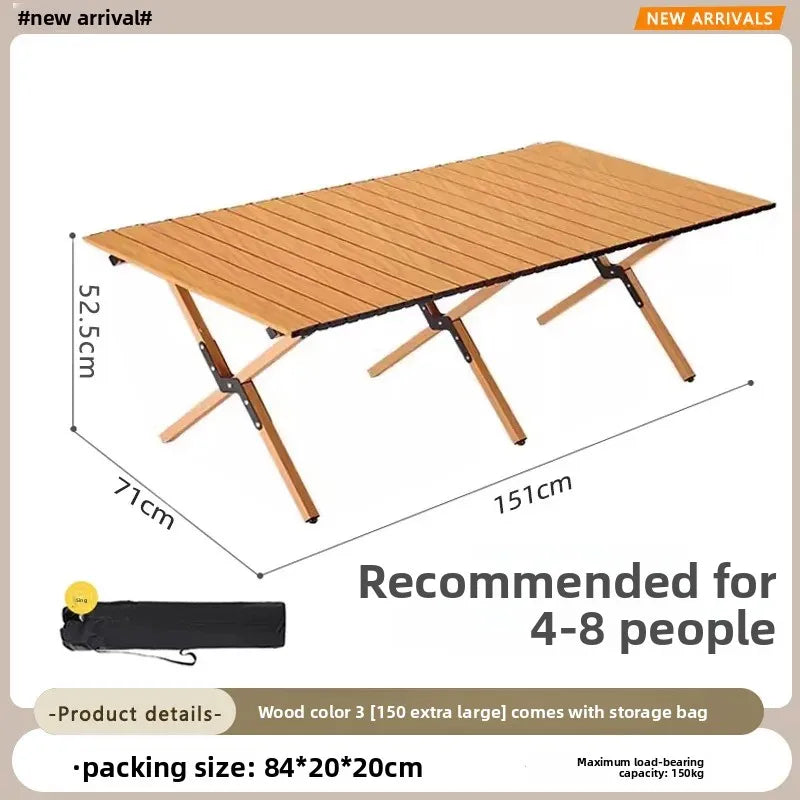 Outdoor Folding Camping Table Lightweight Compact Camping Picnics Portable Wooden Picnic Table Backyard Parties Beach Trips