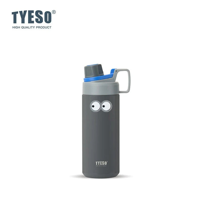 Tyeso 600ML Water Bottle With Eye Sticker Insulated Leak-Proof Fitness Flask Vacuum Flasks for Sport for Outdoor Workouts Travel