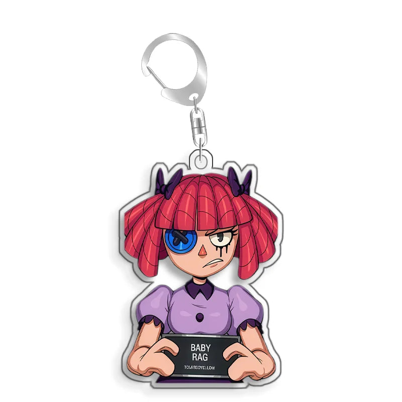 For The Amazing Digital Circus Ragatha Pomni Gangle Caine Acrylic Selfmade Cute Cartoon Anime Keychain Pendant Toy Gifts 5cm
