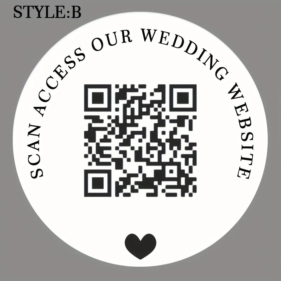 Custom White QR Code Stickers - round Design for Corporate Logo Gift Wrapping Product Labels High-Quality PP Material
