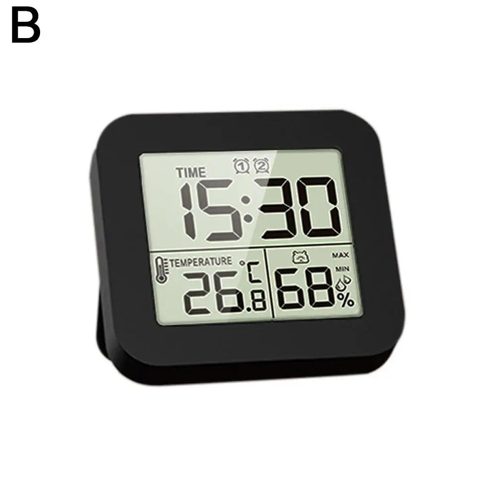 LCD Digital Alarm Clock Waterproof Bathroom Shower Timer For Cooking Shower Timer Temperature Humidity Display Hanger