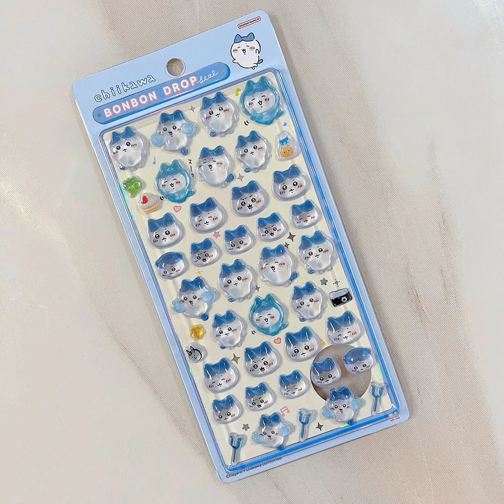 3D Cute 1/4pcs Crystal Stickers Chiikawa Usagi Phone Case Decoration Nail DIY Decorative Stickers for Notebook Laptop waterproof