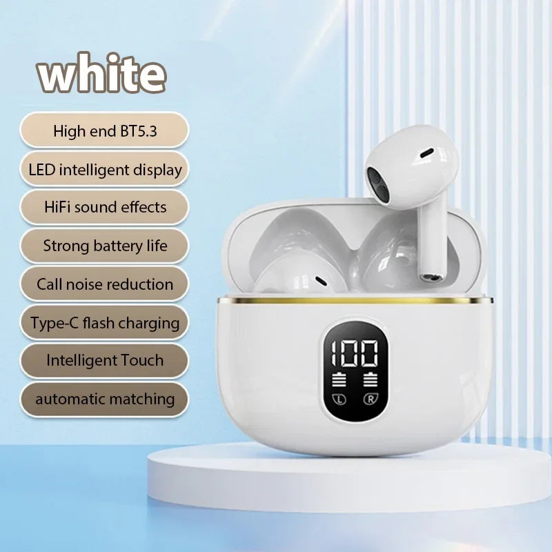 X87 In-Ear Headphones with LED Digital Display HiFi Stereo Earphones Long-lasting Headsets Phones Laptops Widely Compatible