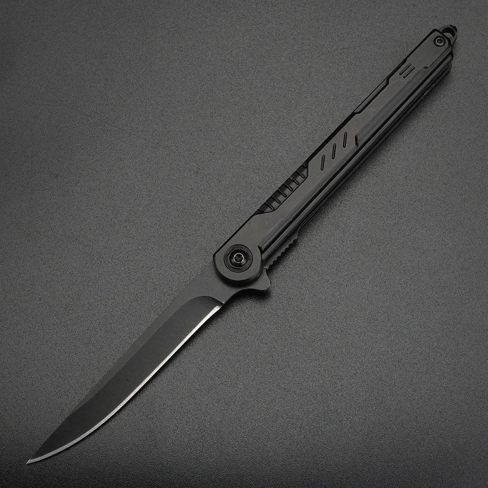 2025 NEW M390 Steel Feather Pattern Folding Knife Outdoor Camping Pocket Knife Portable Fruit Knife High Hardness Folding Knife