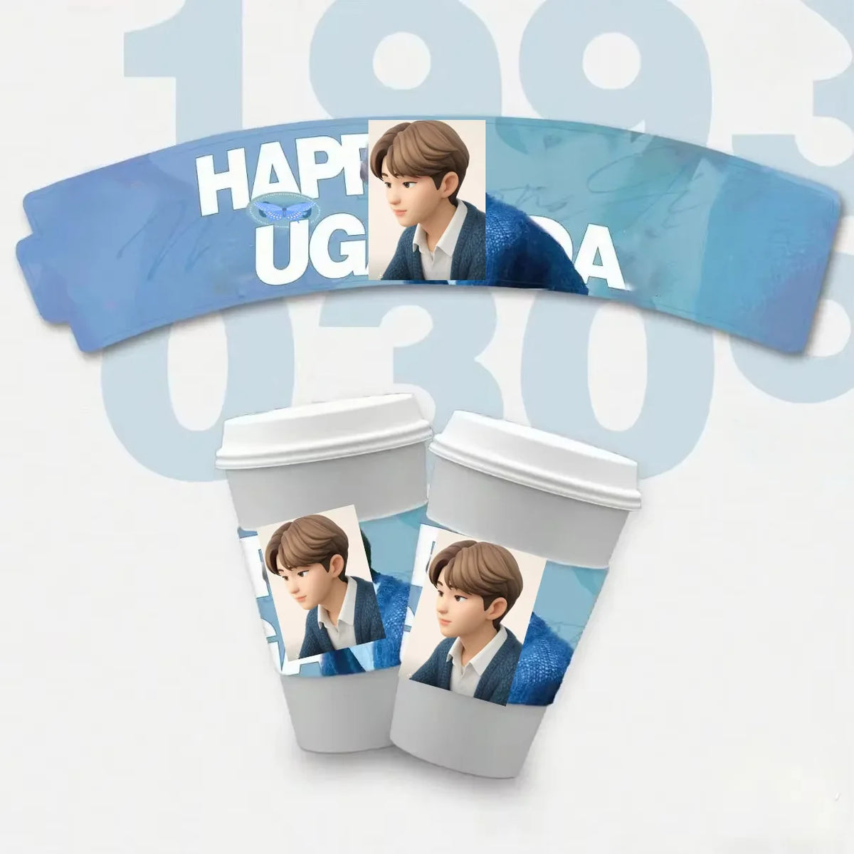 Hot Sale Customized Paper Cupsleeve Cover Logo Kpop Idol Birthday Gifts Concert Events