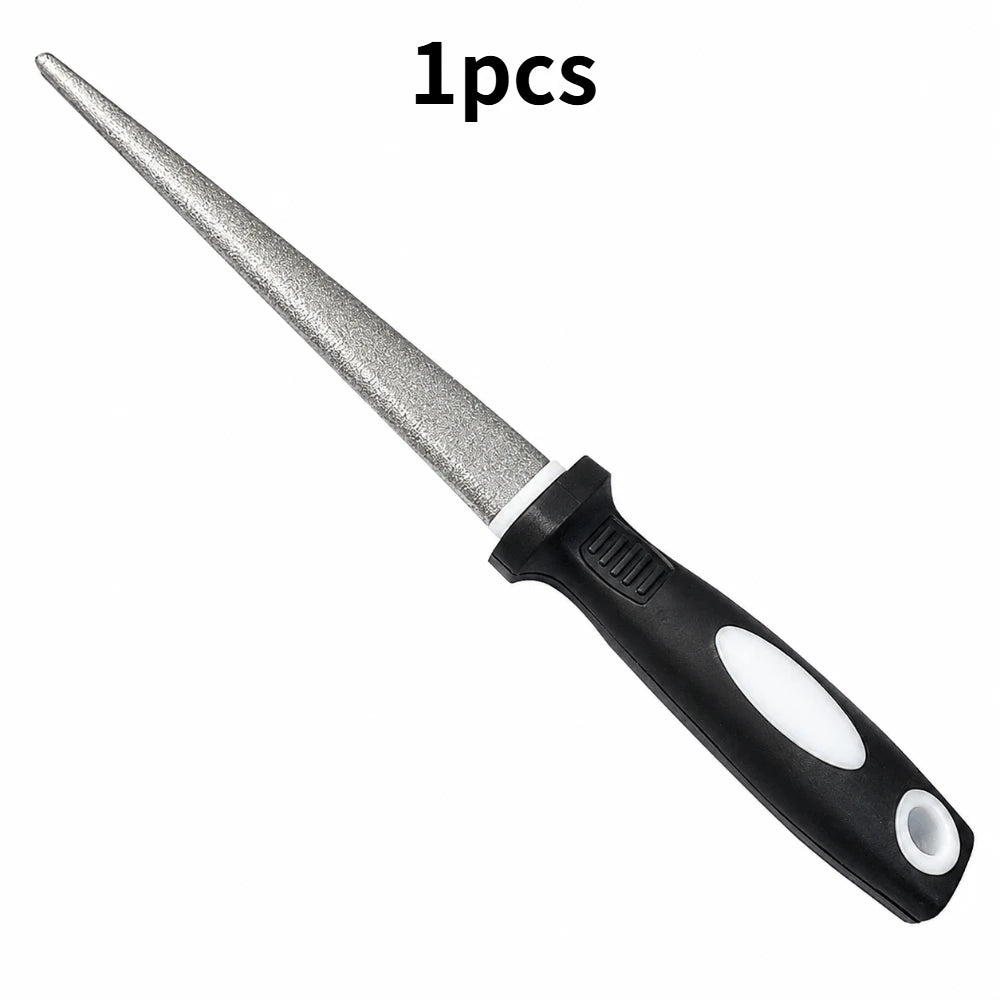 Ergonomic Handle Diamond Grinding Sharpener 1/3/5Pcs Wearproof Curved Flat Design Home Kitchen Blade Maintenance Tool