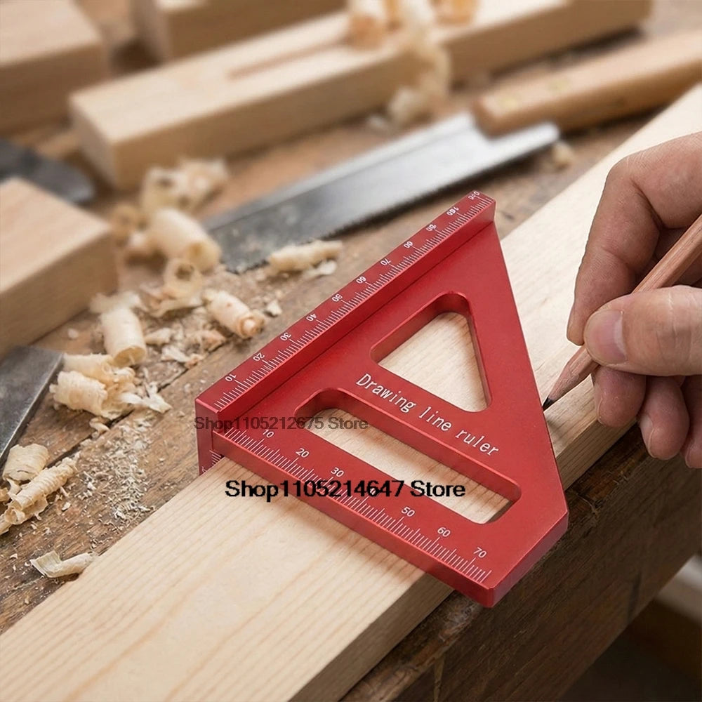 Woodworking Square Protractor Aluminum Alloy Miter Triangle Layout Measuring Tool for Engineer Carpenter Ruler High Precision