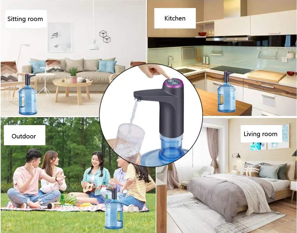 Portable USB Charging Electric Water Dispenser,2-5 Gallon Drinking Water Jug Pump for Home, Kitchen, Office, Camping Essentials