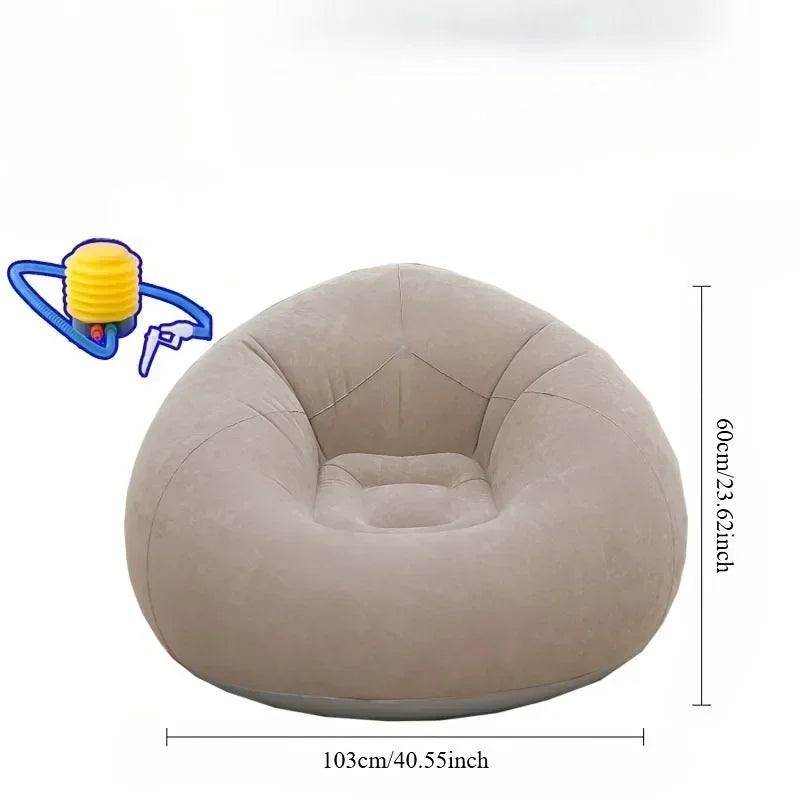 Large Lazy Inflatable PVC Sofa Chair Lounger Seat Bean Bag Tatami Style Living Room Couch 2026 Latest Models Puff Pouf