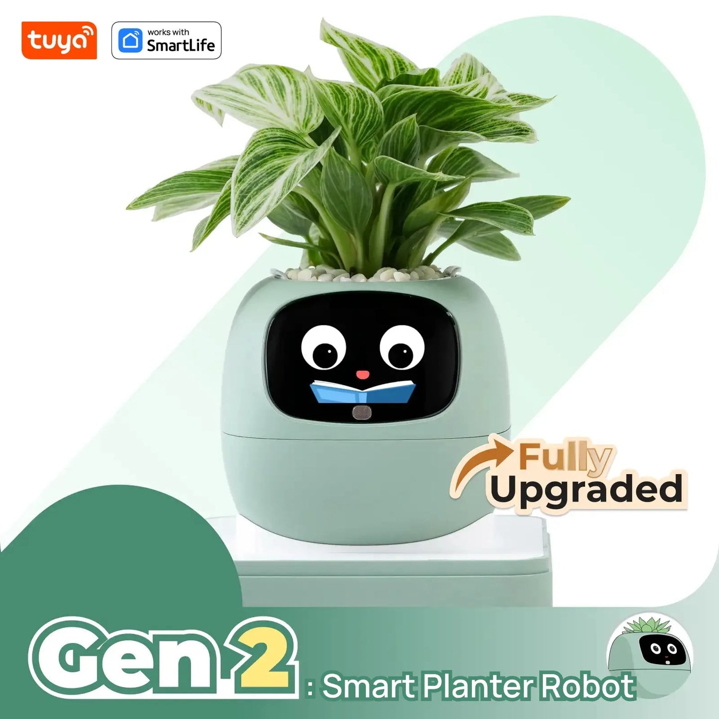 Gen1 Tuya Ivy Smart Planter,Endless Fun Over 49 Rich Expressions,7 smart sensors,AI Chips Make Raising Plants Easy and Fun