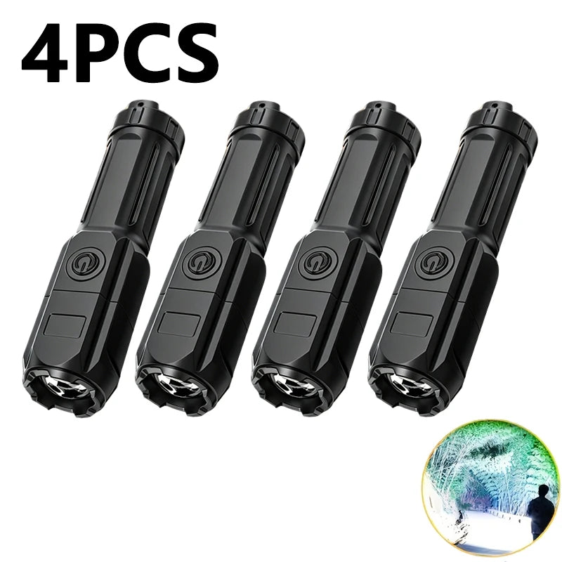 Powerful LED Flashlight Rechargeable USB Waterproof Zoom Fishing Hunting Camping High Lumen Tactical Flashlight LED Torch