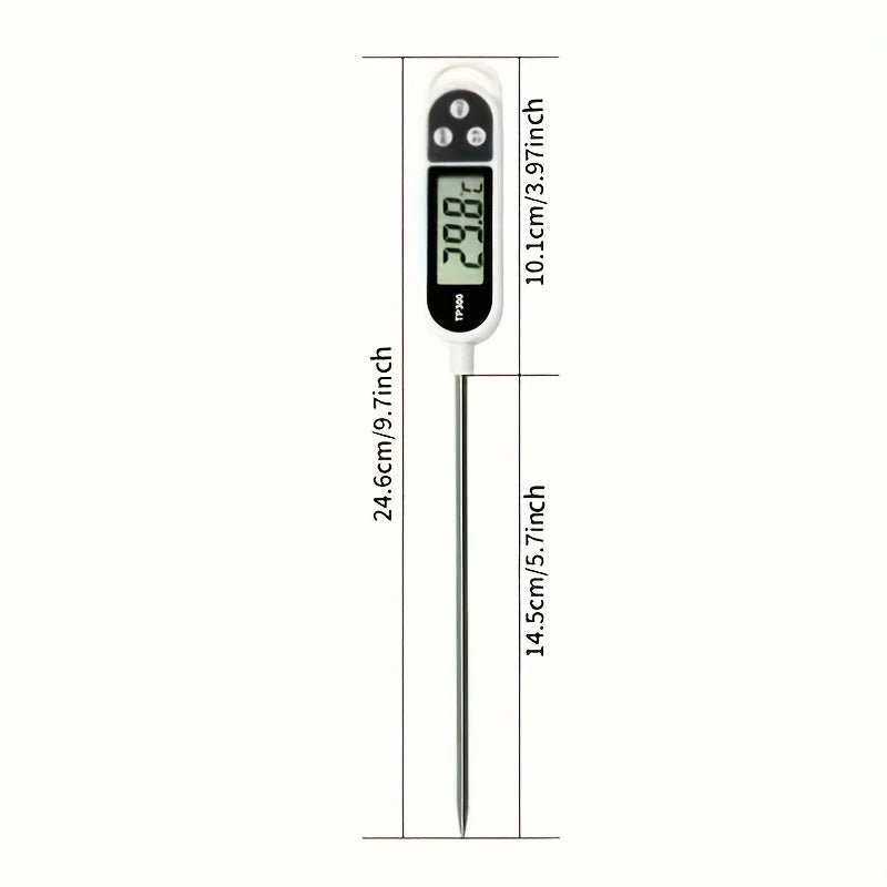 1pc Stainless steel probe cooking food, barbecue stove, water, milk, oil, liquid meat, digital kitchen thermometer