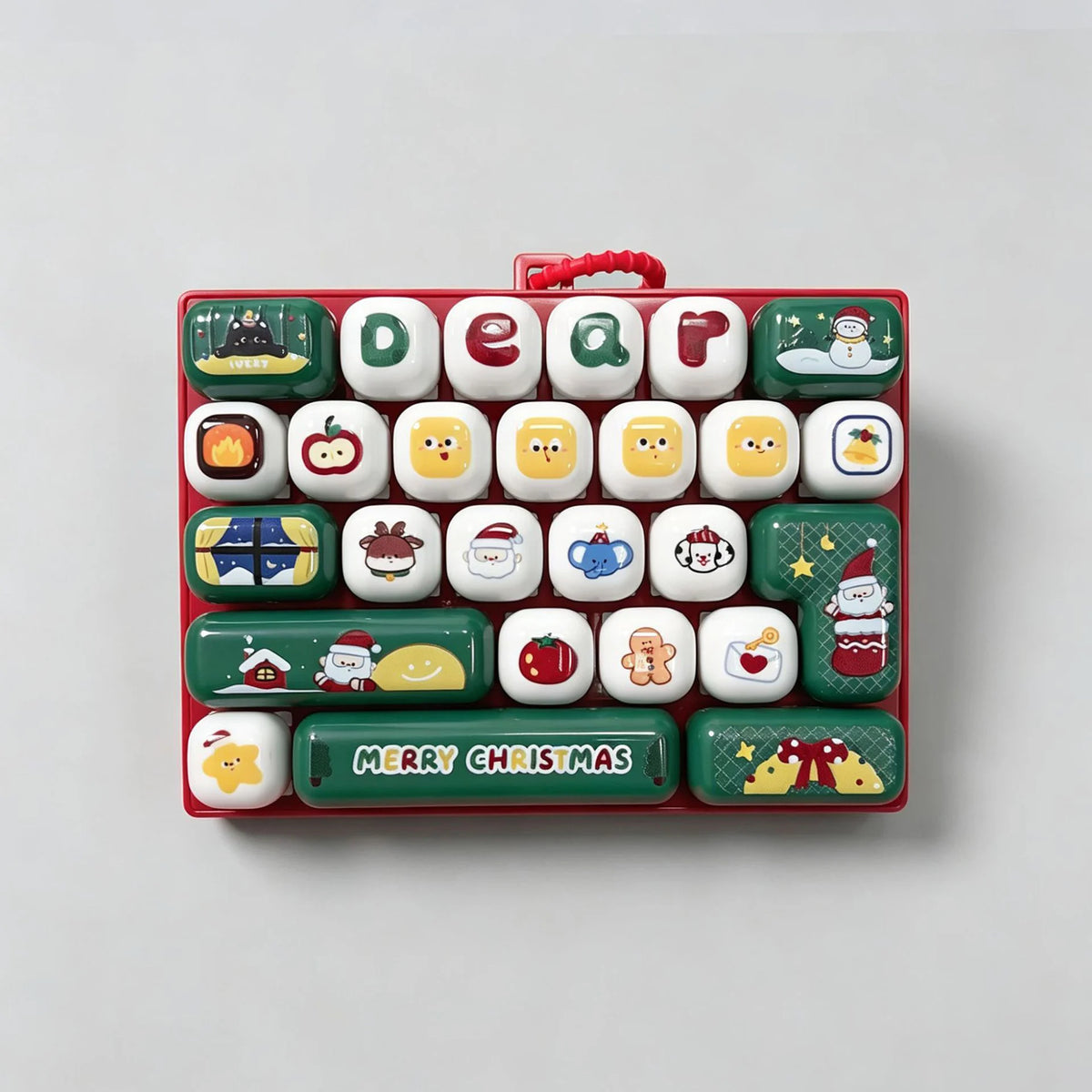 Creative 26-key Keyboard Keychain Stress Relief Cartoon Button Bags Hanger Accessories Christmas Limited Edition Gift Pendant