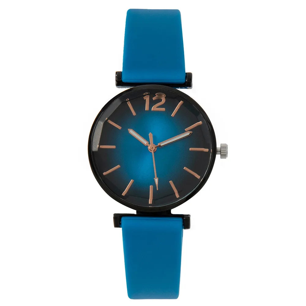 Fashion Ladies Sports Simple Black Dial Quartz Watch Casual 2023 Hot Sale Green Silicone Strap Women Clock Dress Wristwatches
