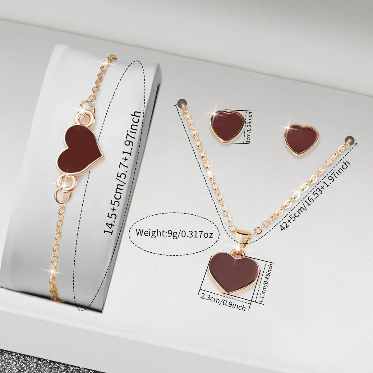 5PCS/Set Elegant Square Women Quartz Watch Leather Strap Wristwatches Heart Jewelry Set Relogio Feminino (Without Box)