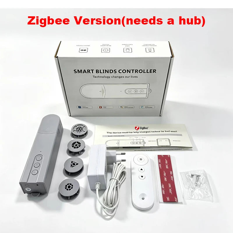 Tuya WiFi Smart Curtain Motor, ZigbeeElectric Roller Blinds Driver, Alexa Google Home Voice Control, Automatic Pull Cord Chain