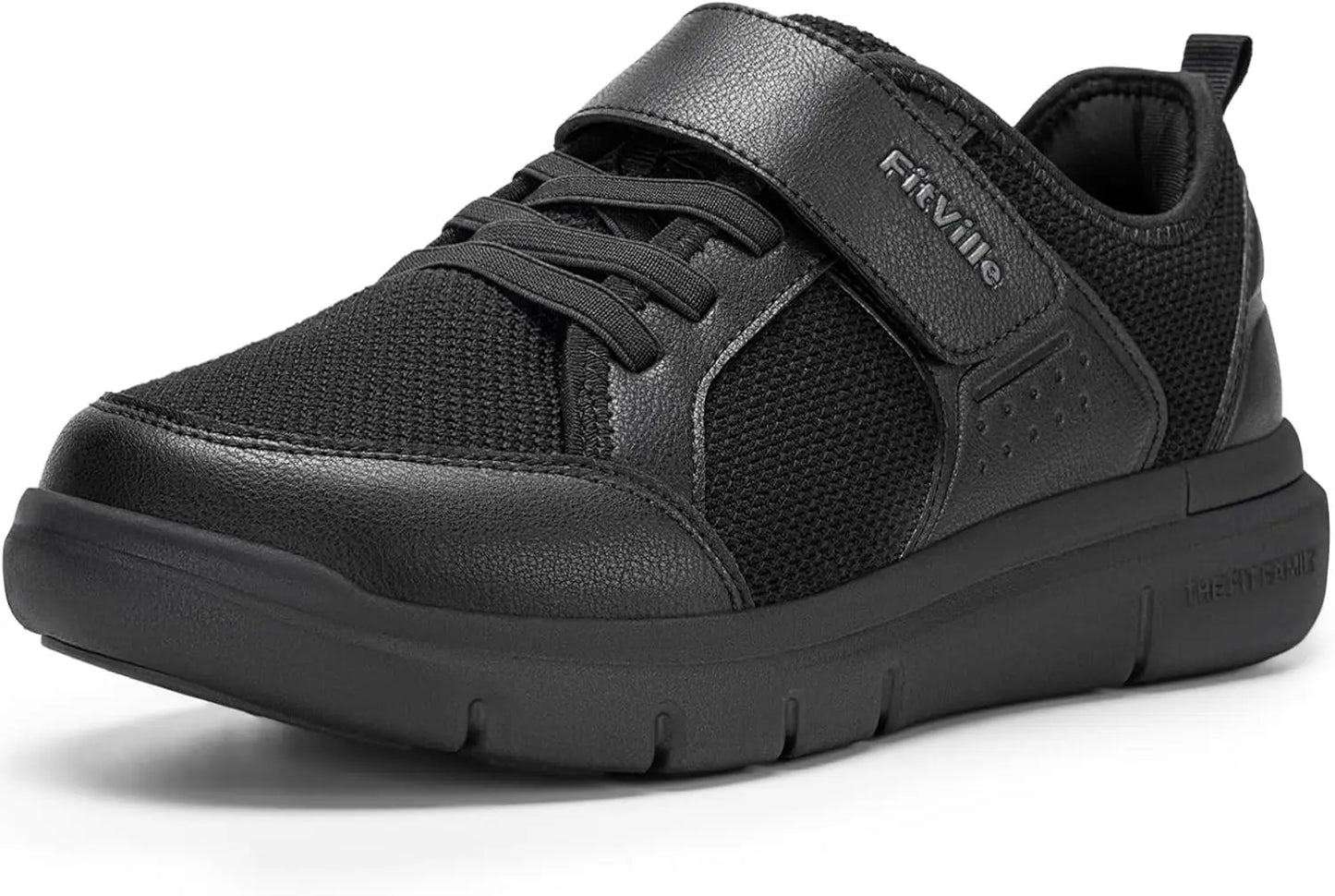 FitVille Wide Toe Box Diabetic Walking Shoes For Men Lightweight Non-Slip Breathable Casual Shoe For Swollen Feet Outdoor