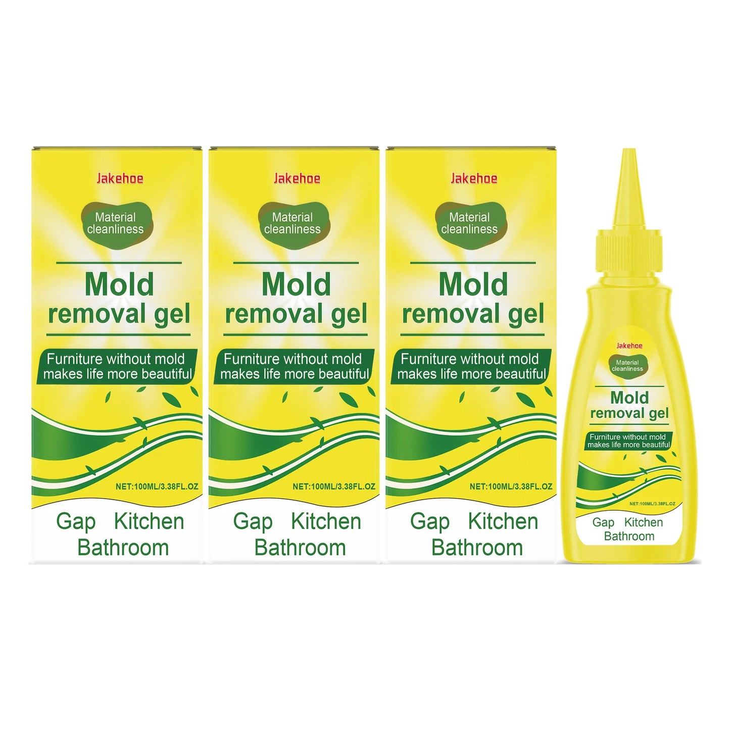 JAKEHOE Kitchen Cleaning Gel Quickly Dissolving Mildew Stains Eliminate Odors No Residue Household Mold Remover Gel for Bathroom