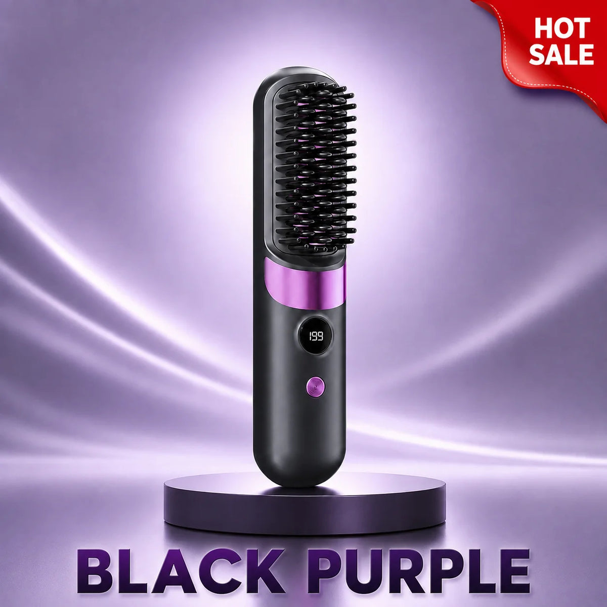 Electric Hair Straightening Brush Hot Comb Hair Straightener USB Rechargeable Wireless Portable Hair Straightener