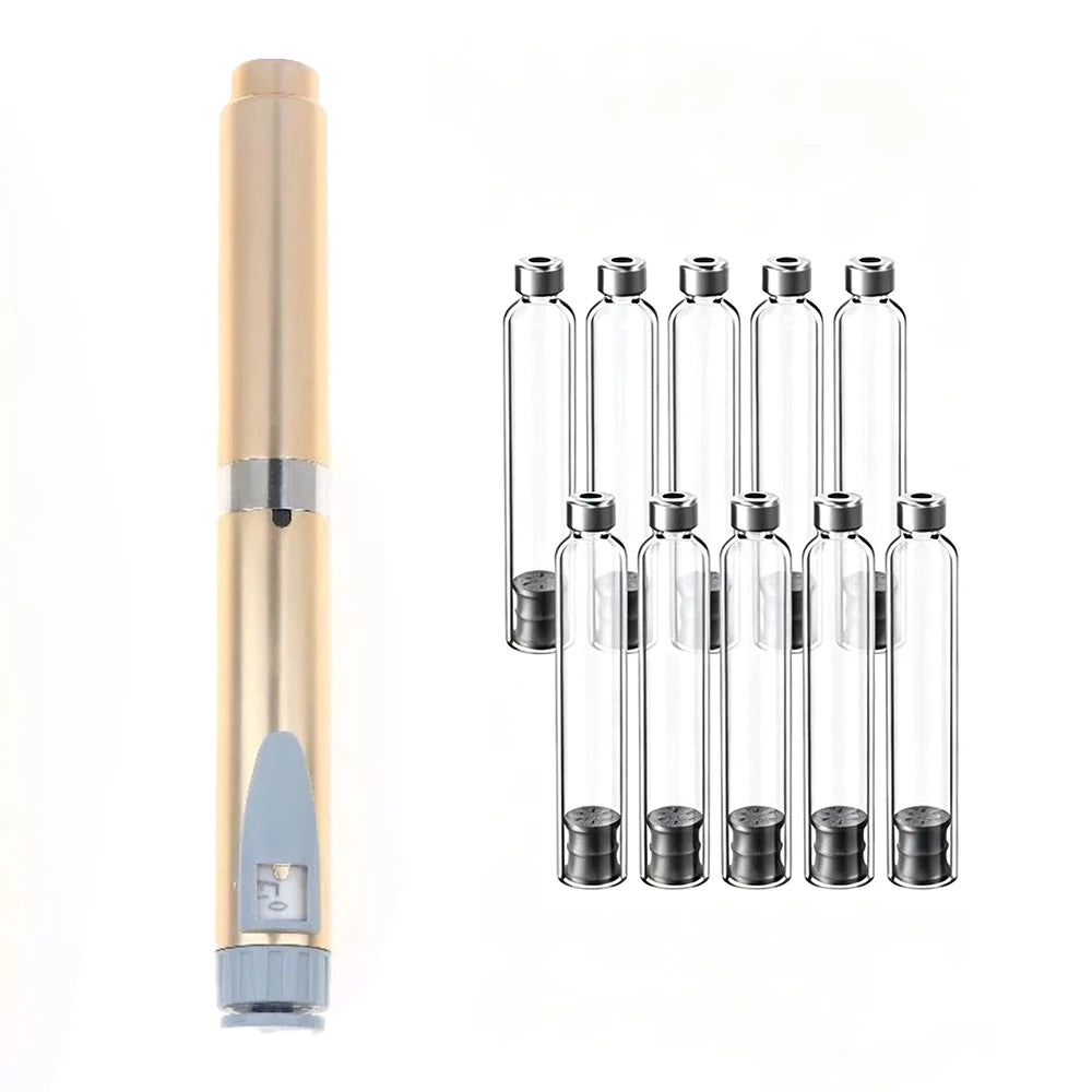 Reusable Peptide Pen,Insulin Pen Reusable Adjustable Dose 3ml Cartridge Subcutaneous Injector Medical Aesthetic Durable Precise