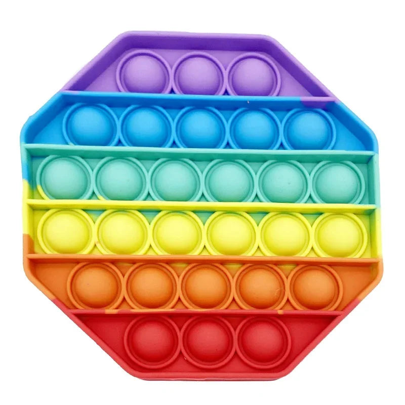 Kids' Favorite Toy Rainbow Pop Bubble Fidget Toy Fun Stress Relief Toy Color Recognition Early Educational Toy Premium Quality