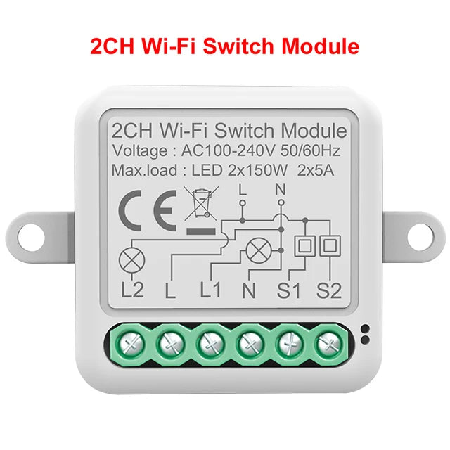 Tuya WiFi Zigbee Smart Switch Module Electrical Switching Breaker 1/2/3/4Gang Lighting Switch Module Mobile APP Control Alexa