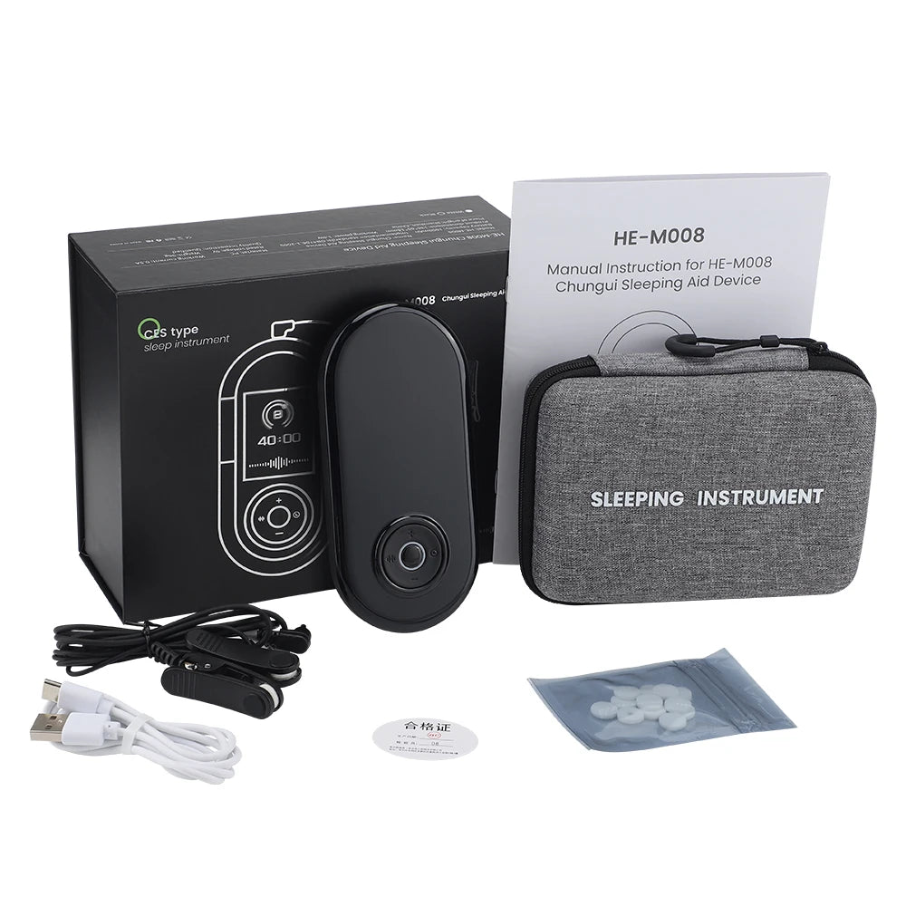 Microcurrent Sleep Aid Device Ear Clip CES 9 Levels 3 Modes Rechargeable Portable Relax Calm for Deep Sleep