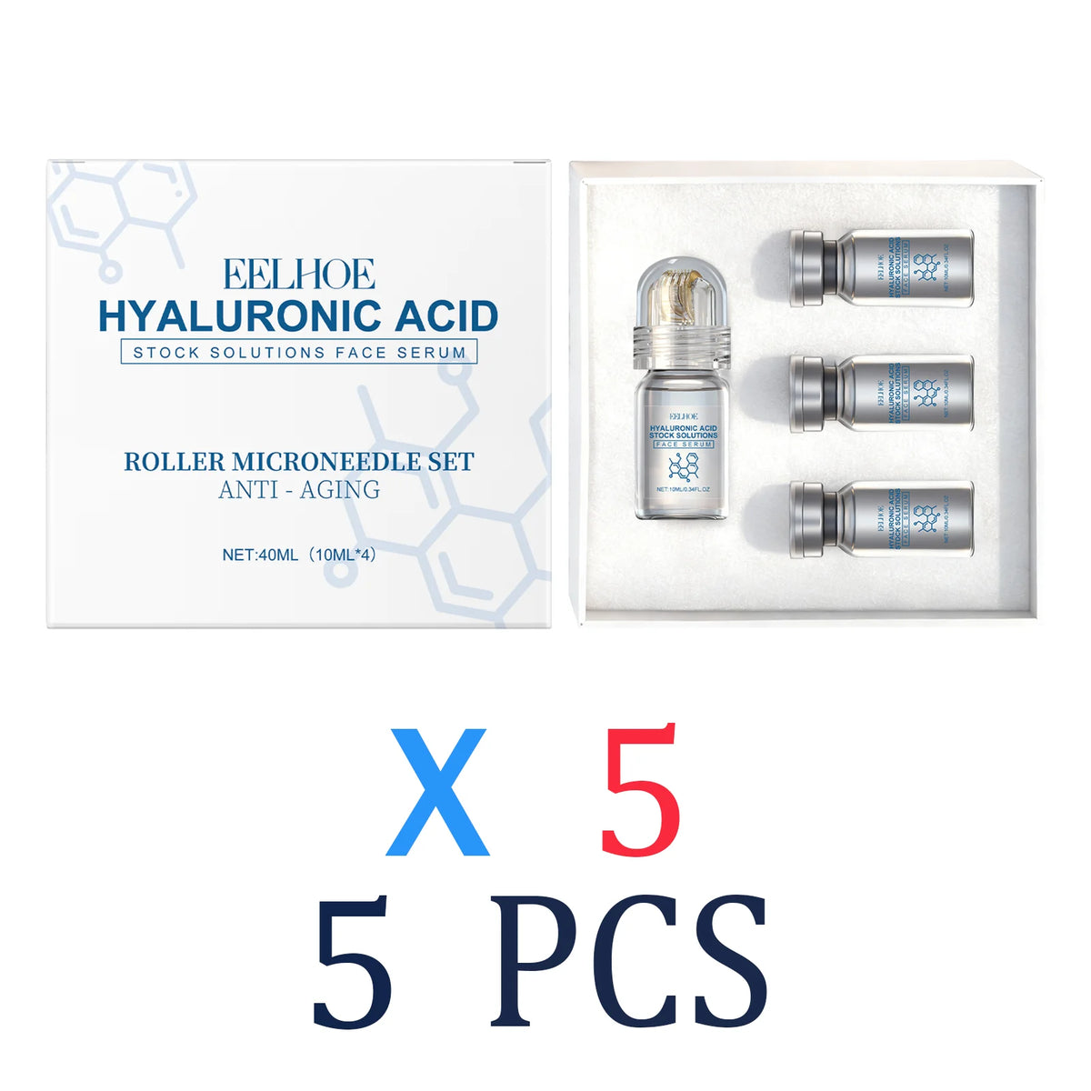 0.25mm Niacinamide Microneedle Serum Facial Serum Kit Roller Massage Design Home Beauty Refreshing Gentle Non-Irritating 30ml
