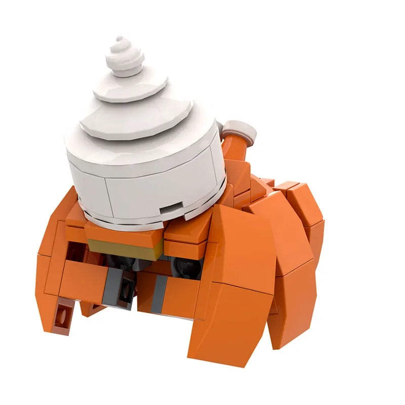 Cute Hermit Crab Building Blocks, Ocean Animal DIY Assembly Toy, Educational STEM Brick Set, Desktop Ornament Gift for Kids