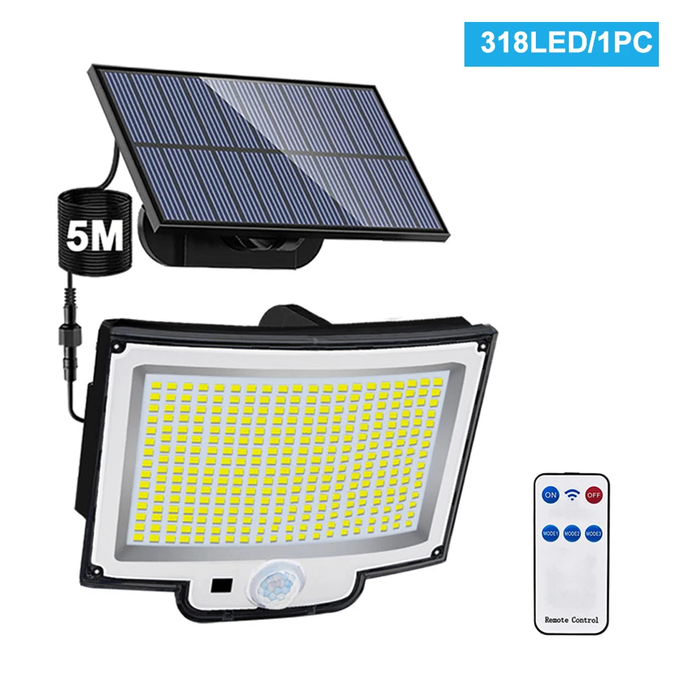 Solar Lights Outdoor 366/400/318 LED Motion Sensor Security Lights IP65 Waterproof Solar Powered Flood Lights for Garden Yard