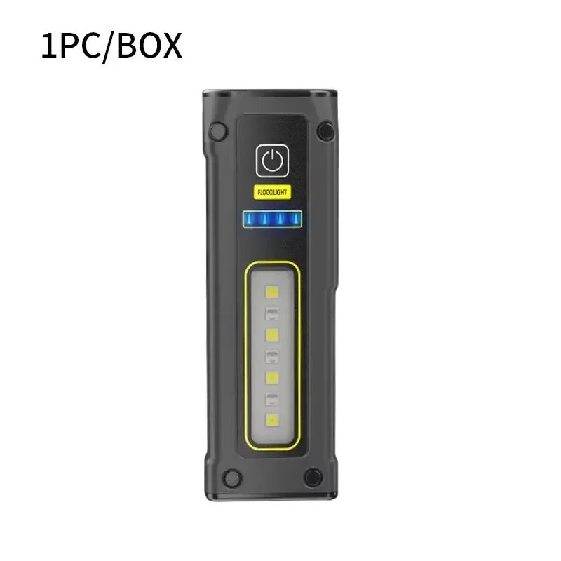 NEW Design Super Bright LED Source Work Lamp with Magnet Alarm SOS Key Chain Power Bank Waterproof Emergency Flashlight