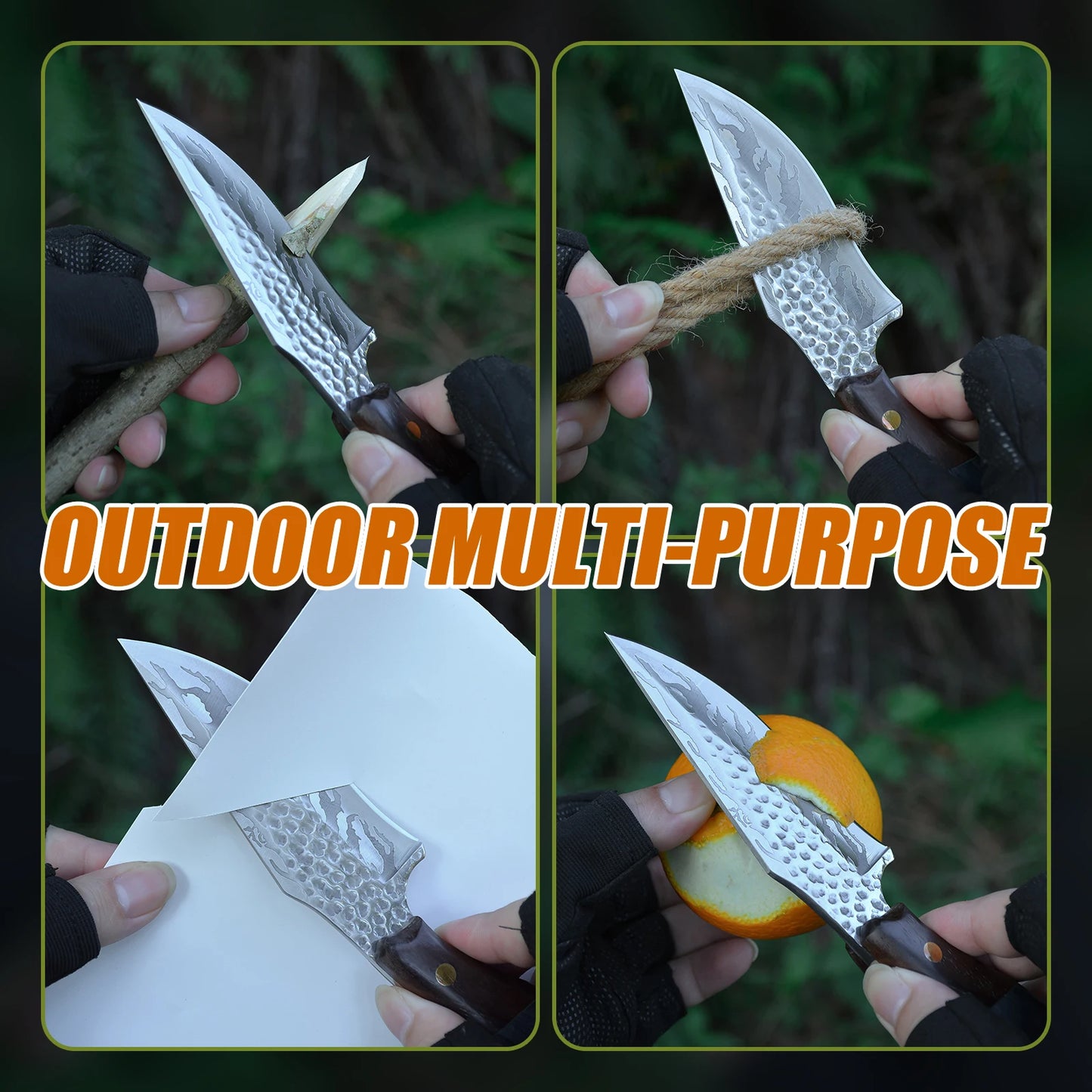 High quality stainless steel blade, ergonomic wooden handle, lightweight and durable - ideal for outdoor, home kitchen use and h