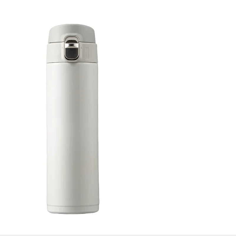 Creative Bullet Lid Thermos Cup, Simple Solid Color Direct Drinking Water Bottle, Durable Practical for Students School Use