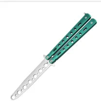 Martial Arts Practice Knife Portable Steel Metal Folding Butterfly Knife for Practicing Flipping Tricks
