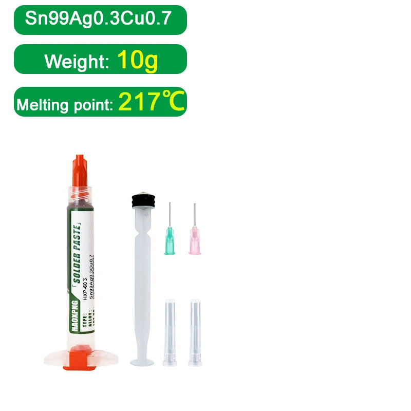 Solder Paste Flux For Soldering Sn99ag0.3cu0.7 Smd Repair Tin Paste 217℃ Tin Paste Set Welding Fluxes High Quality Flux