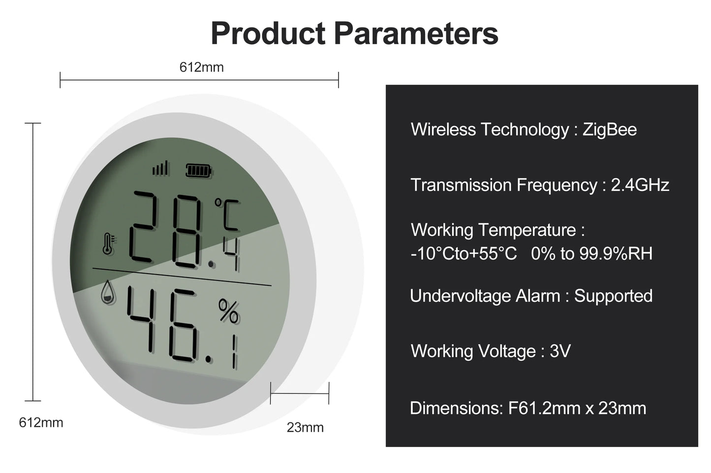Tuya Smart ZigBee Thermometer Home Indoor Temperature And Humidity Sensor With LCD Display APP Voice Control Alexa Google Home