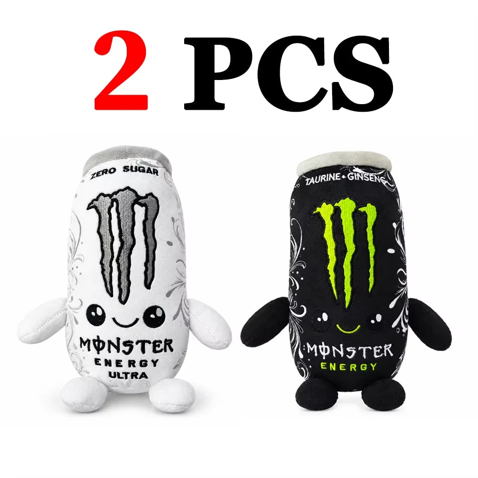 HOT- Monster Plush White Energy Drink Plush Toy Simulation Can Stuffed Doll Cute Soft Figure Decor Gift Friend Home Ornament
