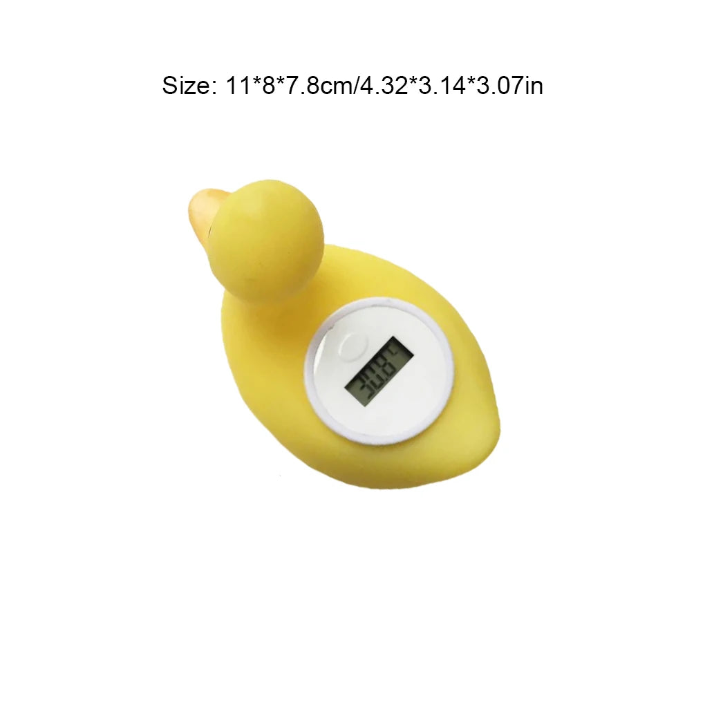 Cartoon Duck Water Thermometer Waterproof Room Shower Sensor LED Warning Alarm Color Coded Heat Indicator Bathtub Thermometer
