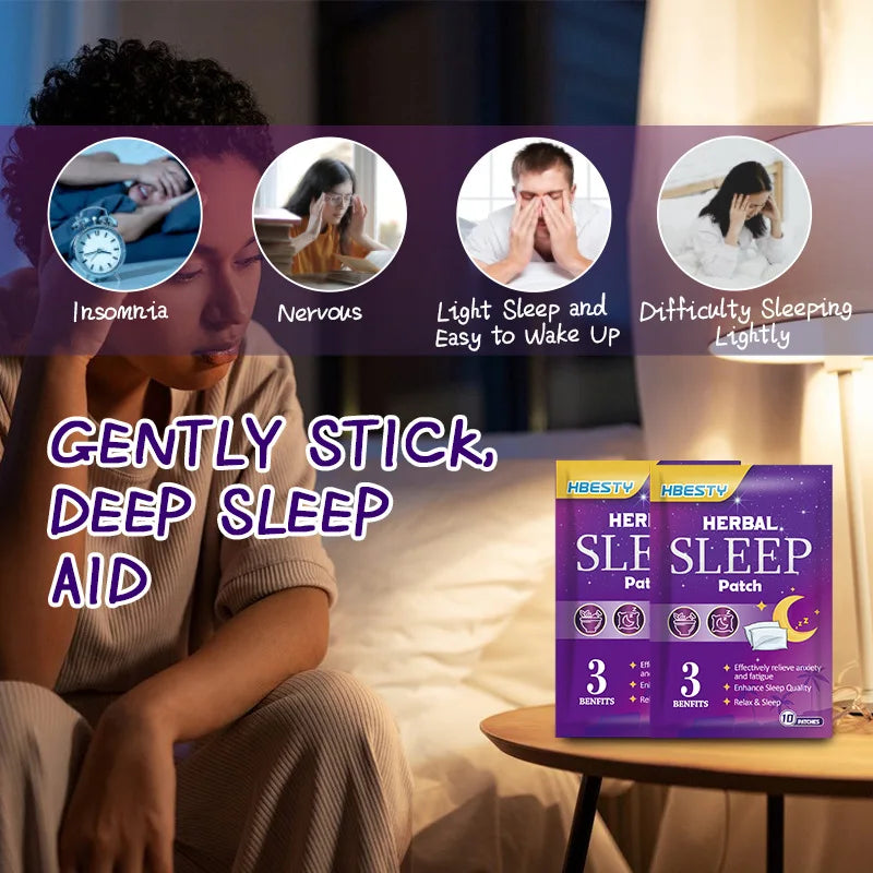10pcs Insomnia Relief Patches Relaxation Sleeping Massage Natural Sleep Aid Sticker Beauty Health Insomnia Treatment For Adults