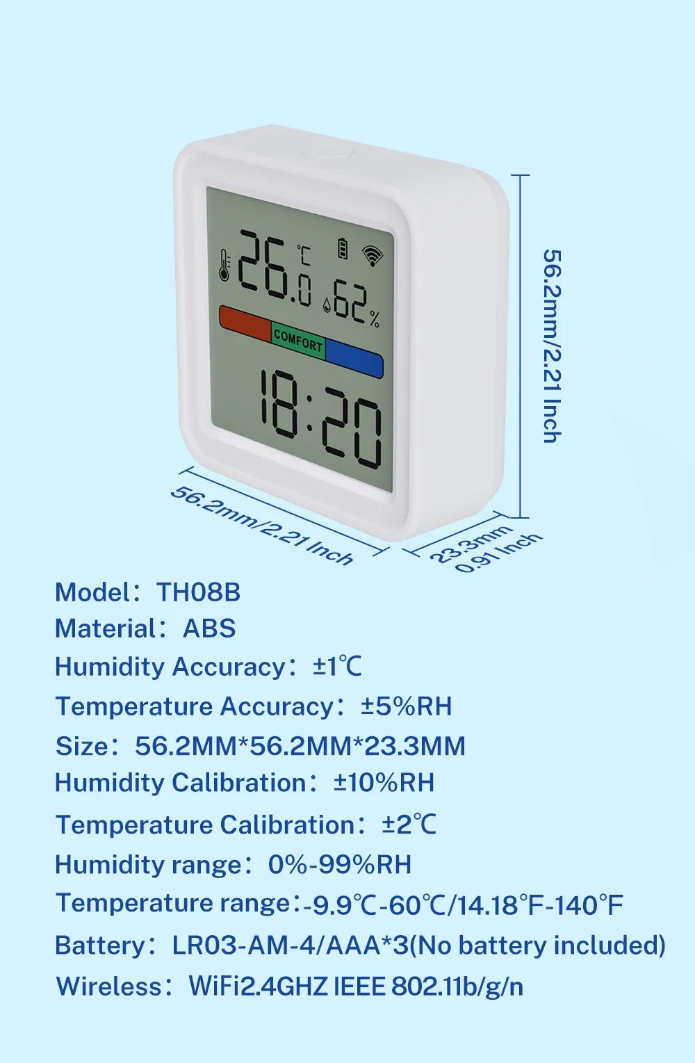 Tuya WiFi Temperature Humidity Sensor for Smart Home with LCD Screen Backlight Hygrometer Thermometer Support Alexa Google Home